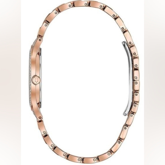 Bulova Phantom Rose Gold Tone Crystal Encrusted Ladies Watch